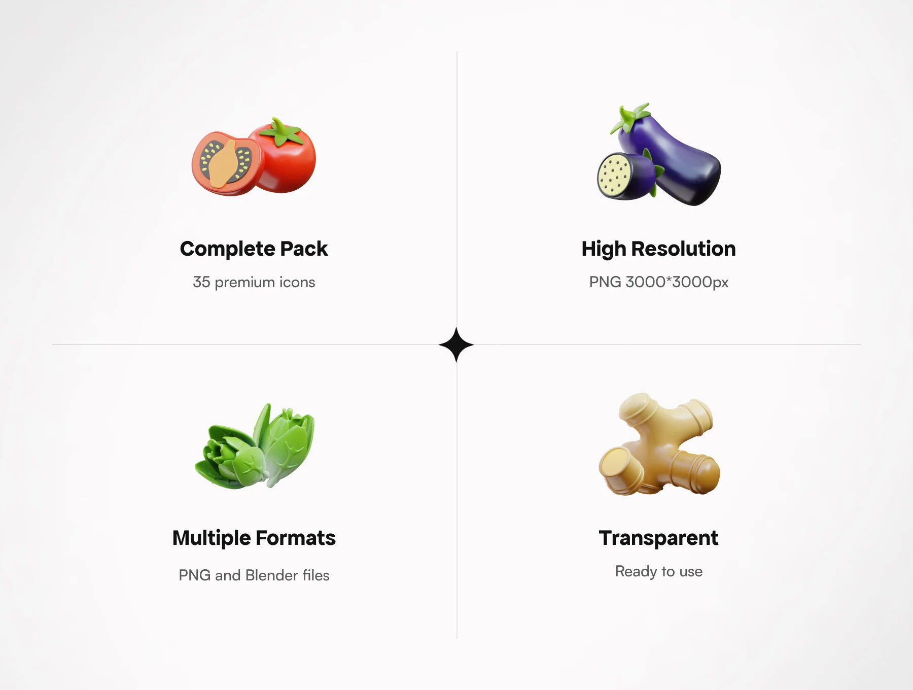 3D Vegetable Icons 2