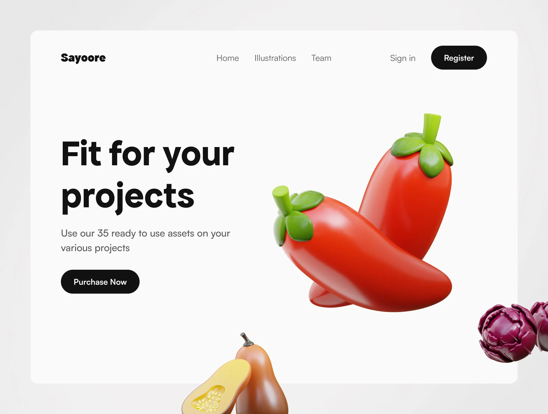 3D Vegetable Icons 4