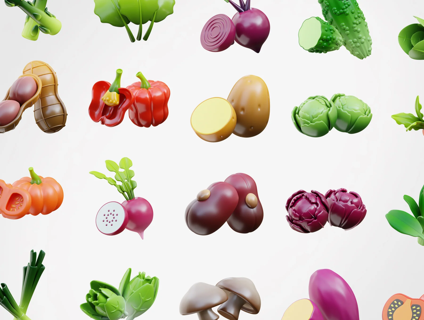 3D Vegetable Icons 5