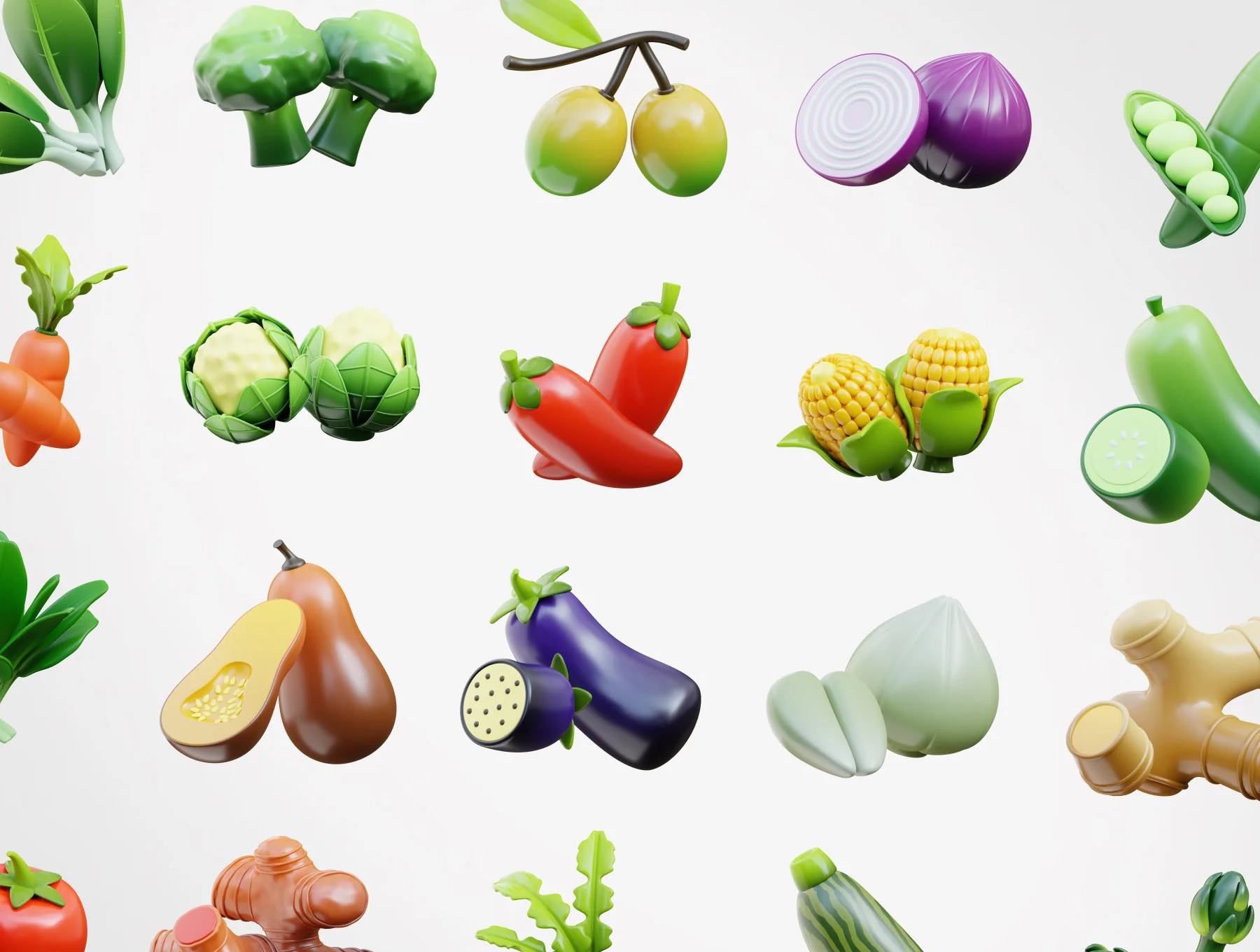 3D Vegetable Icons 6