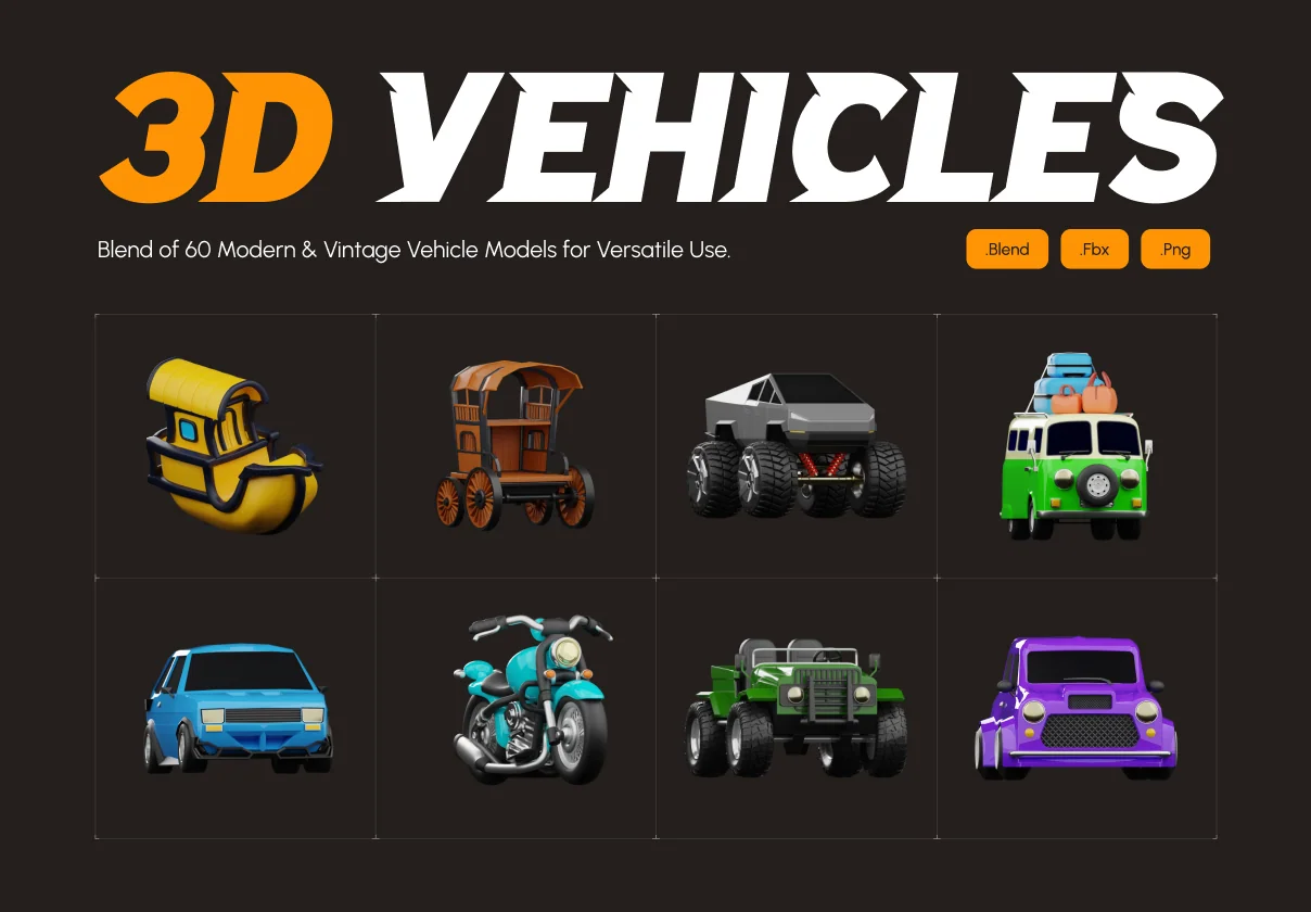 3D Vehicle Models Set