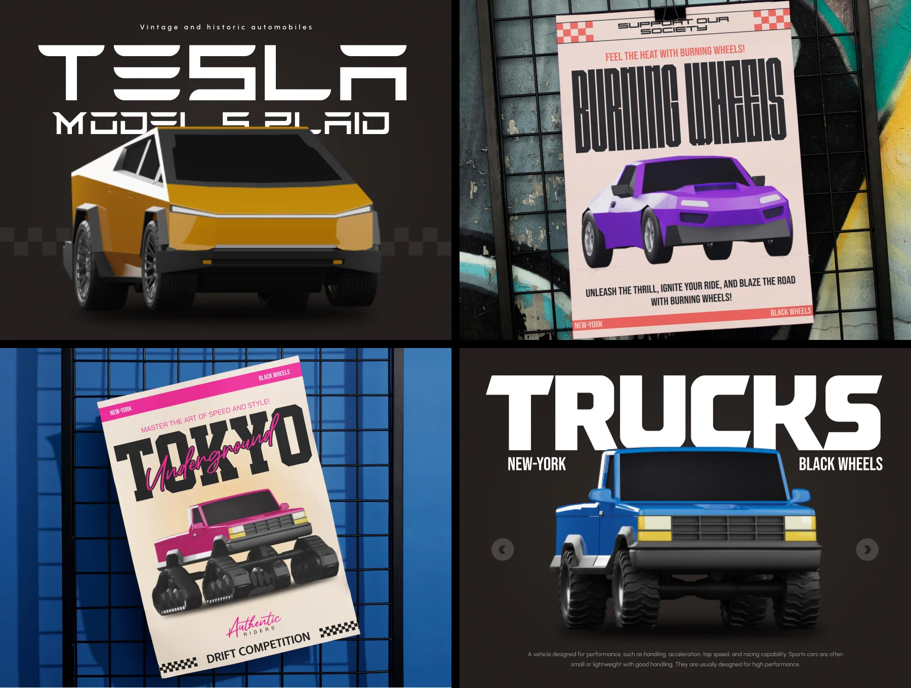 3D Vehicle Models Set 4