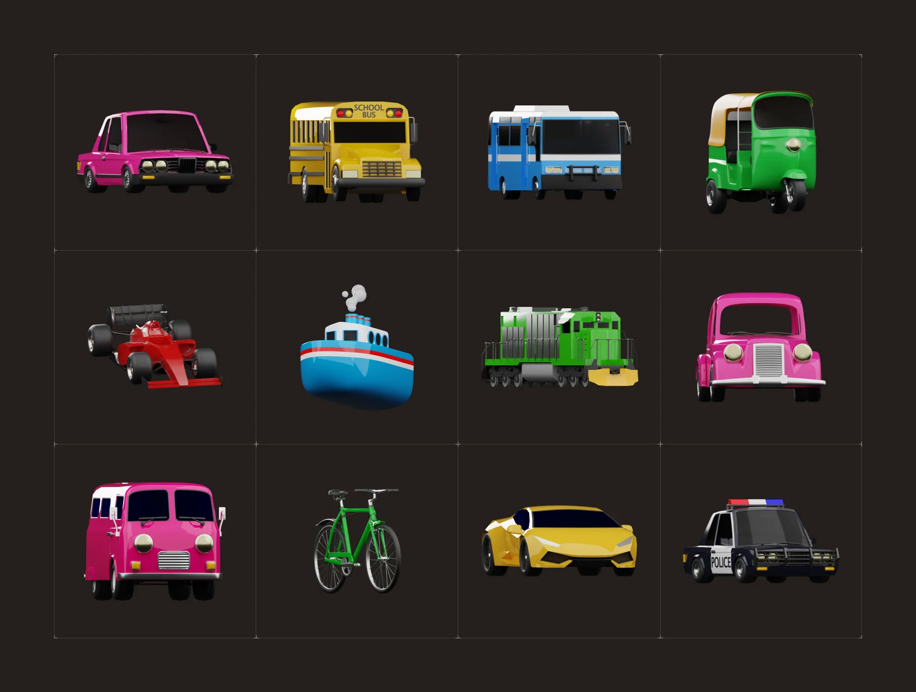 3D Vehicle Models Set 6