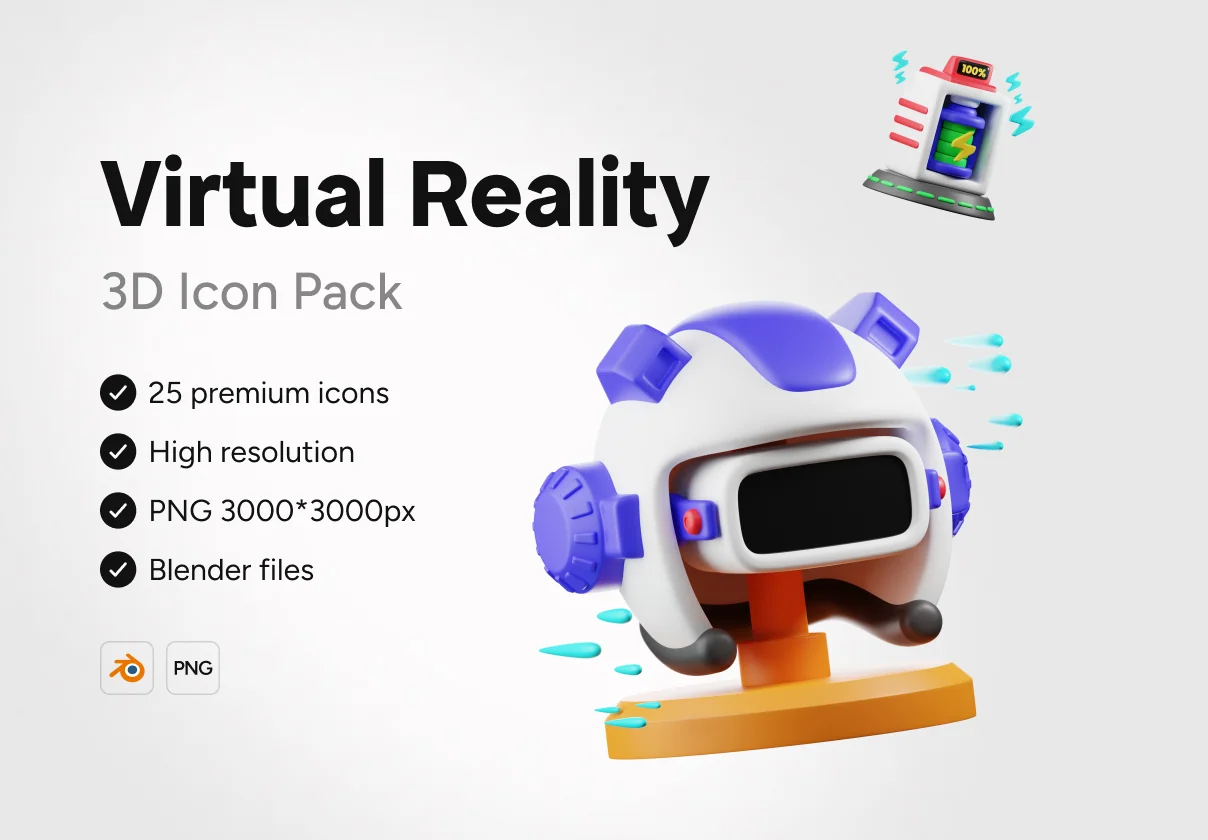 3D Virtual Reality Icons