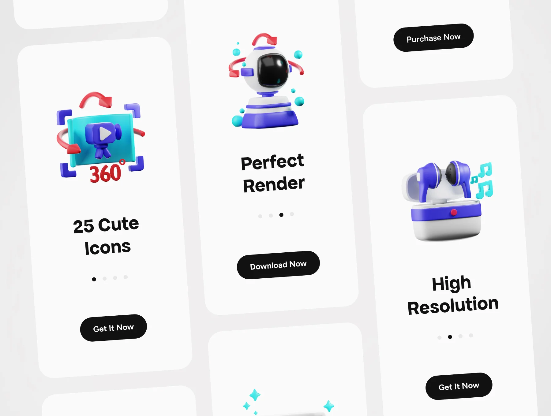 3D Virtual Reality Icons 3