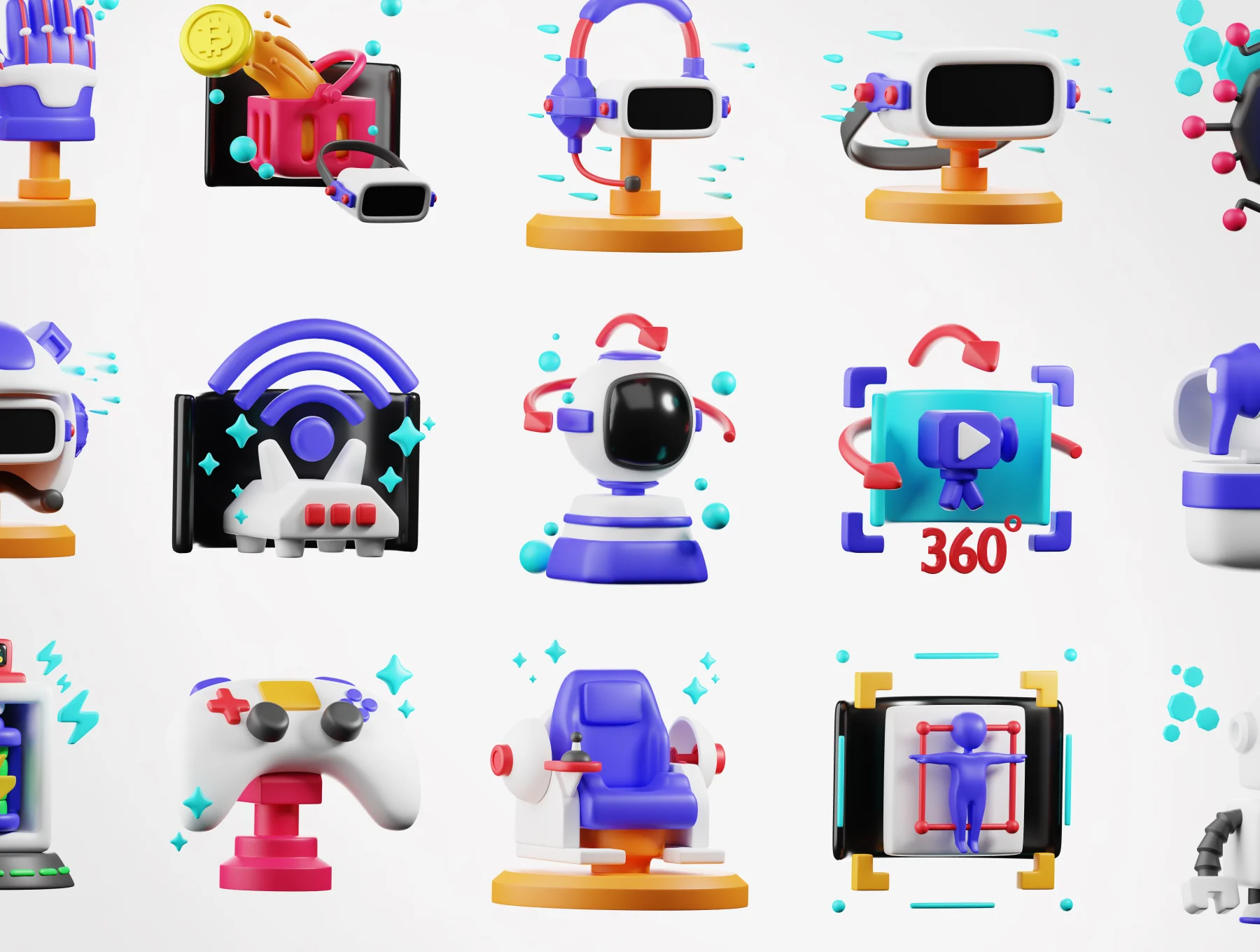 3D Virtual Reality Icons 6