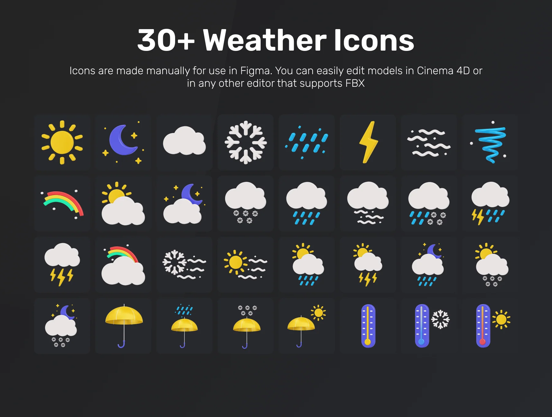 Weather 3D Icon Set 6