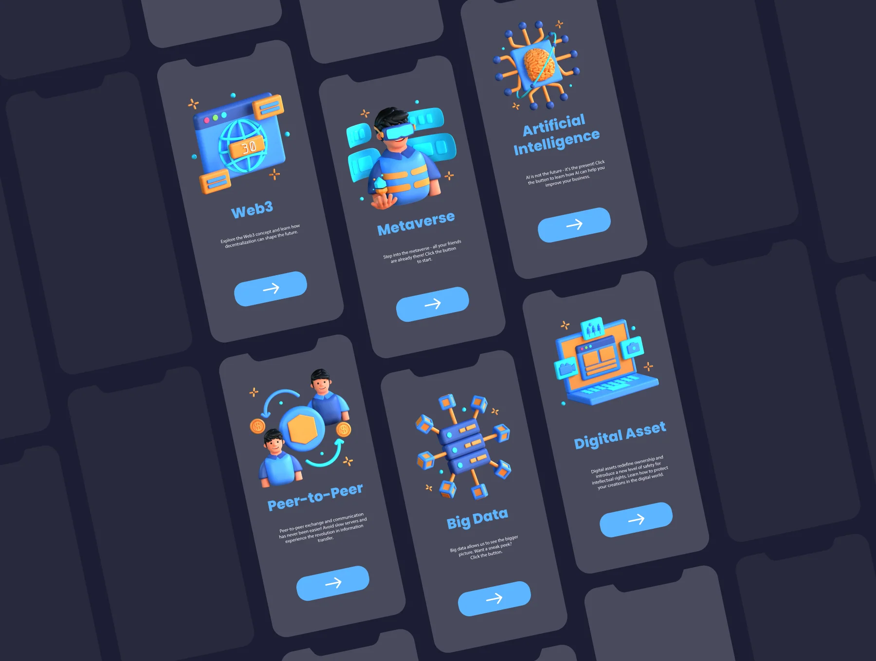 3D Web 3.0 Icons Illustration 4