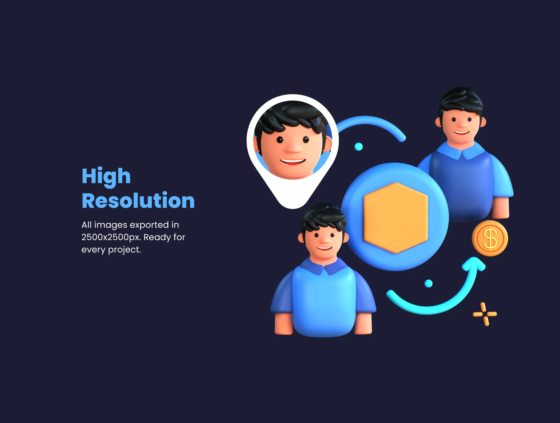 3D Web 3.0 Icons Illustration 5