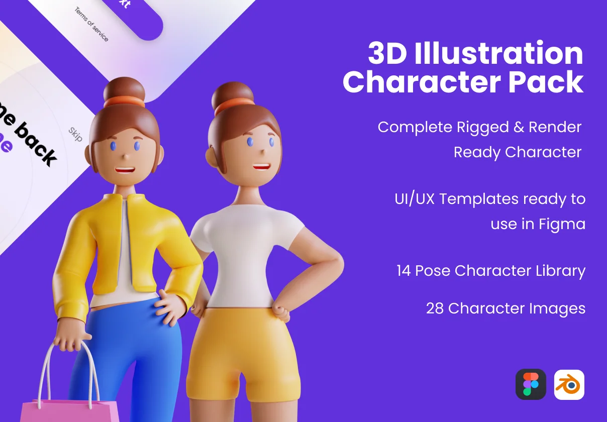 3D Web Illustration - Character Pack