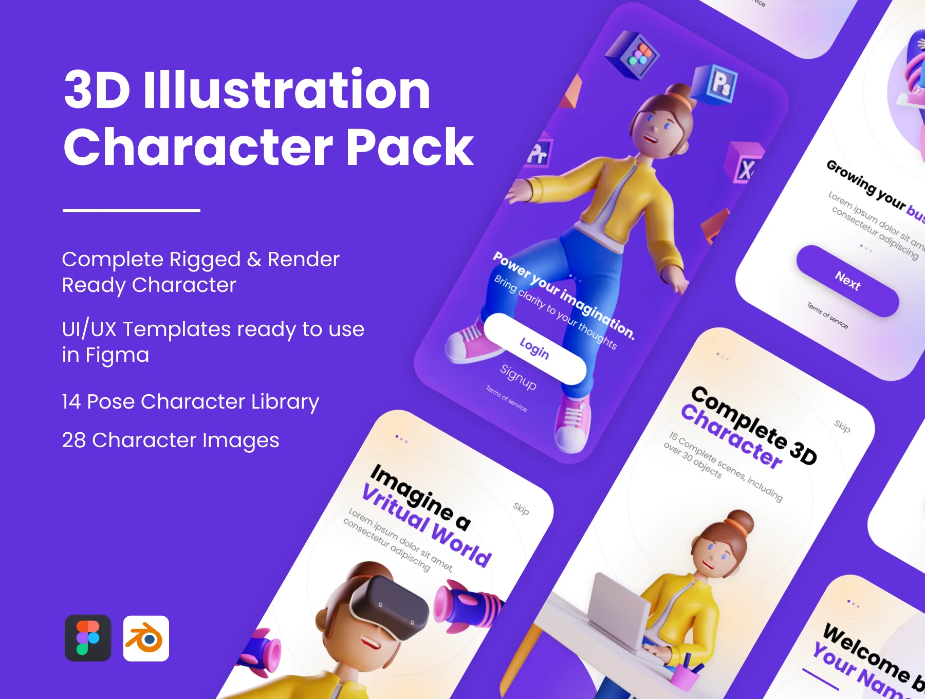 3D Web Illustration - Character Pack