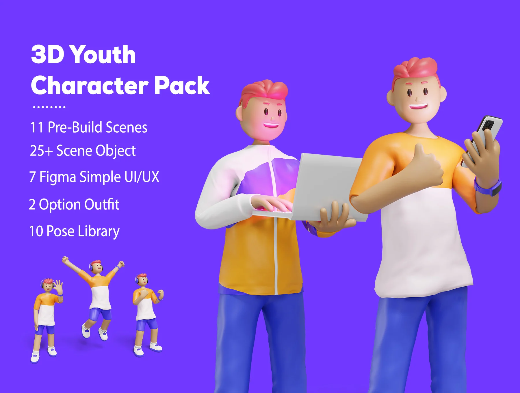 3D Web Illustration - Youth Character Pack
