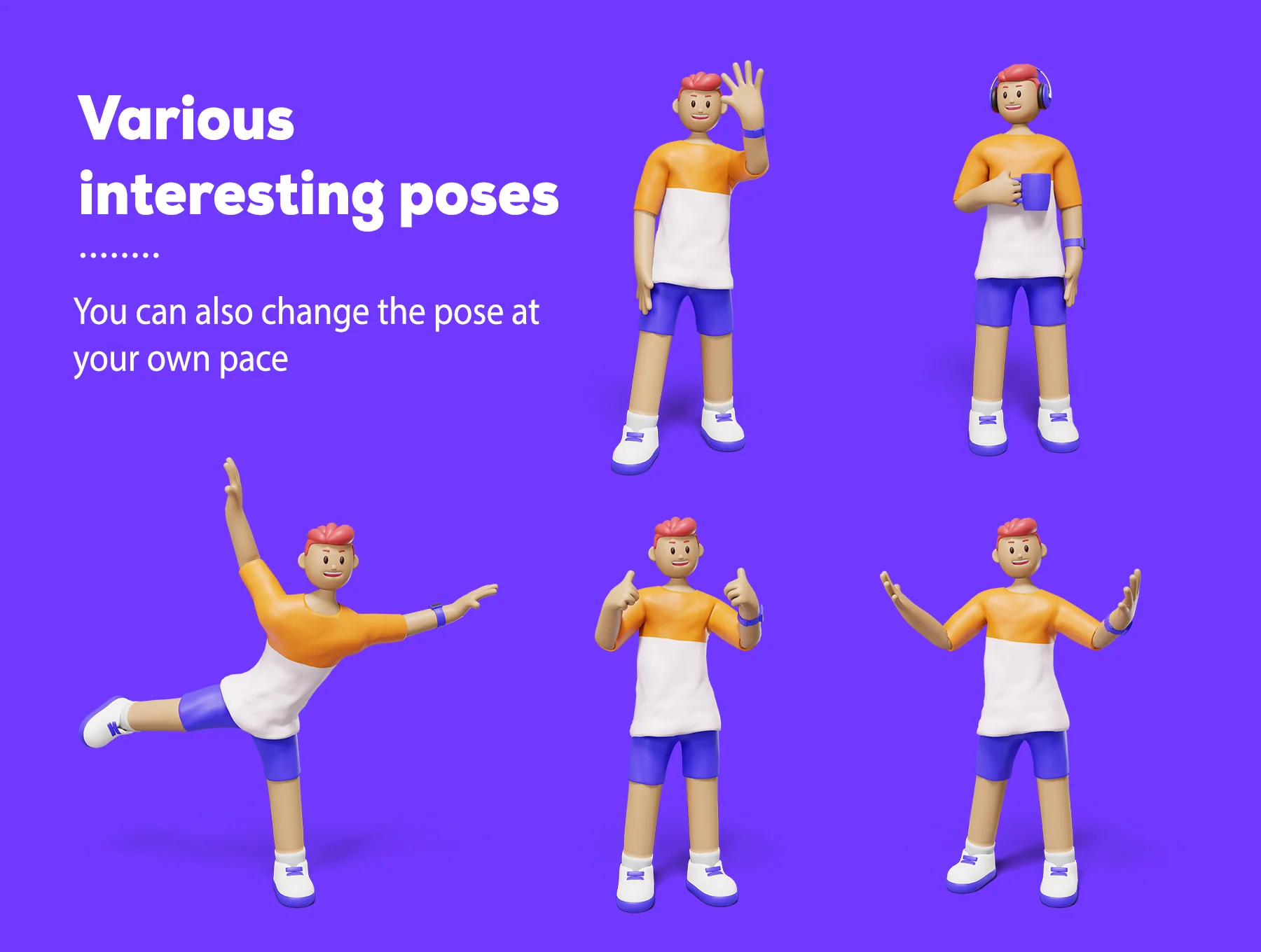 3D Web Illustration - Youth Character Pack 2