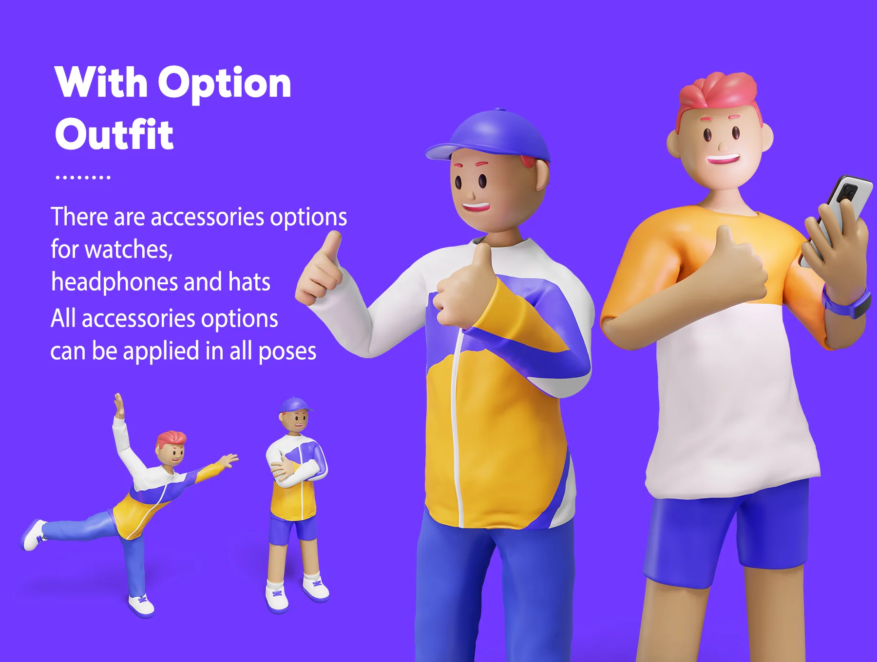 3D Web Illustration - Youth Character Pack 3