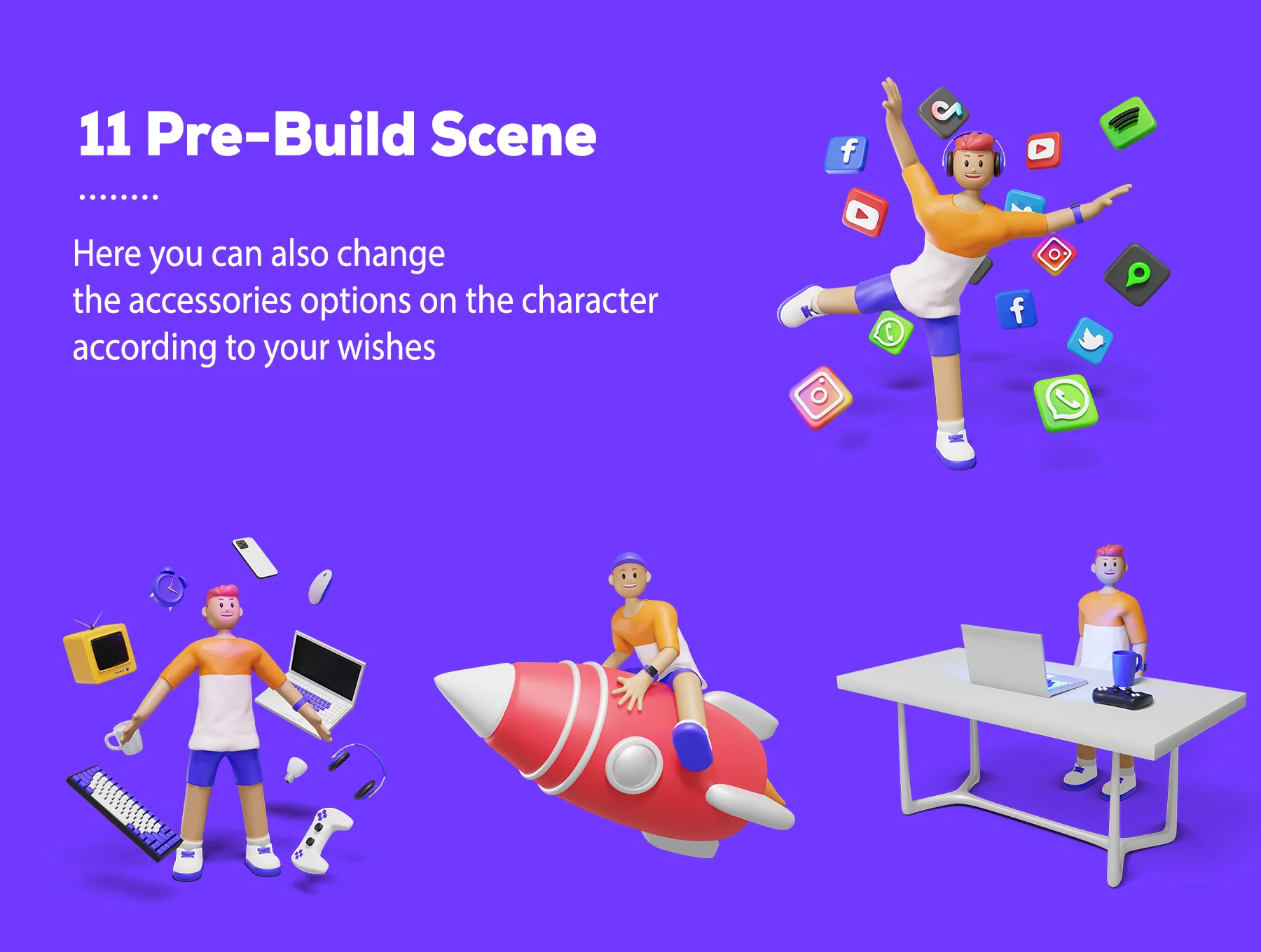 3D Web Illustration - Youth Character Pack 5