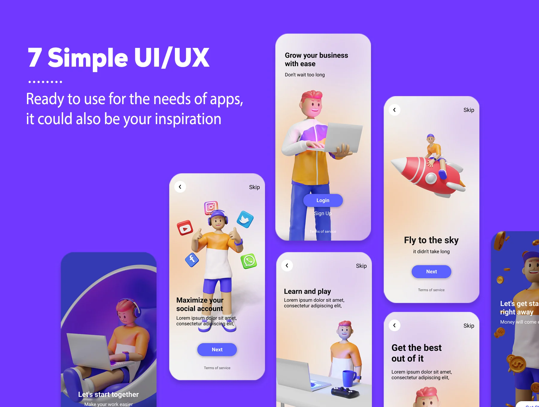 3D Web Illustration - Youth Character Pack 6
