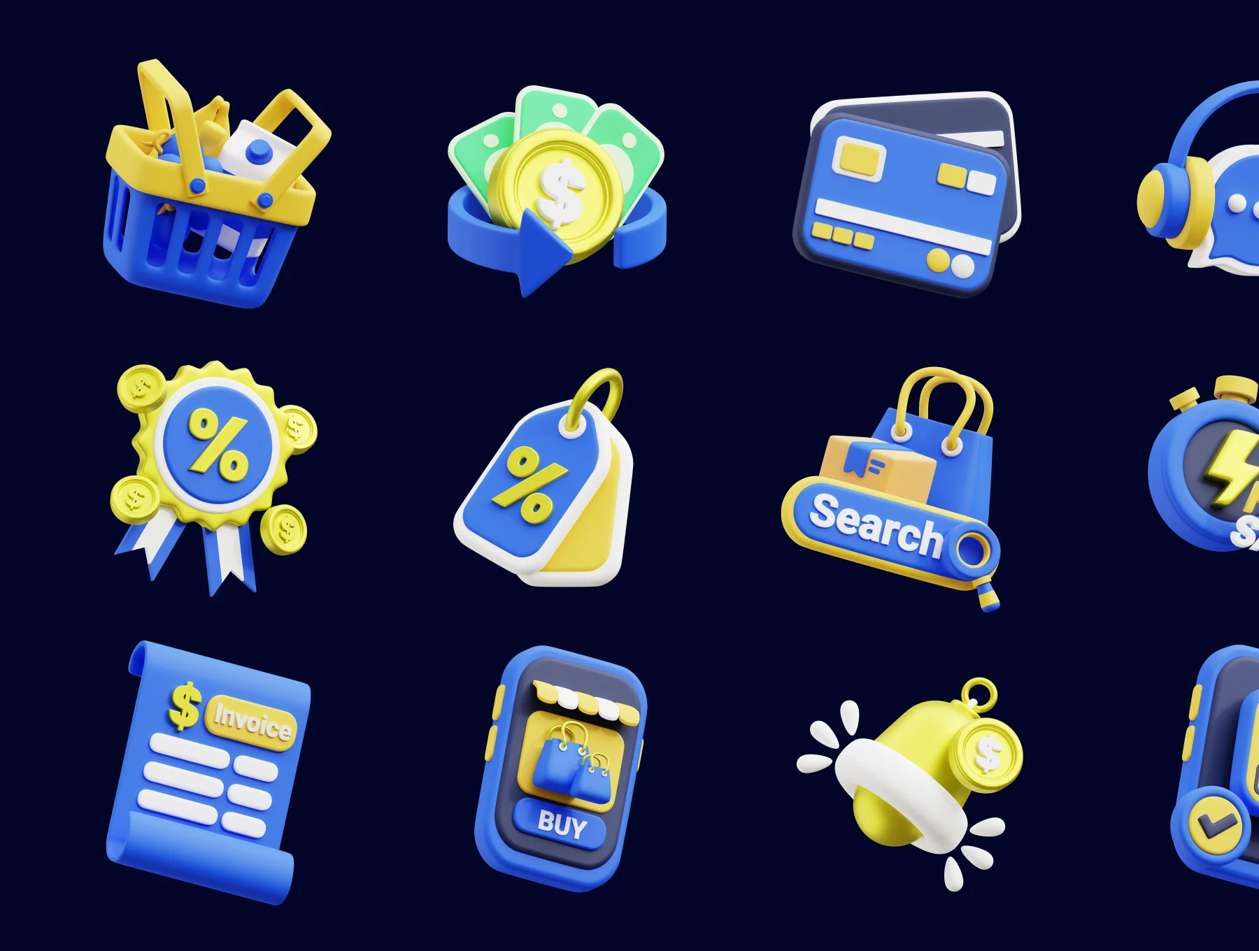 Online Shopping 3D Icon Pack 5