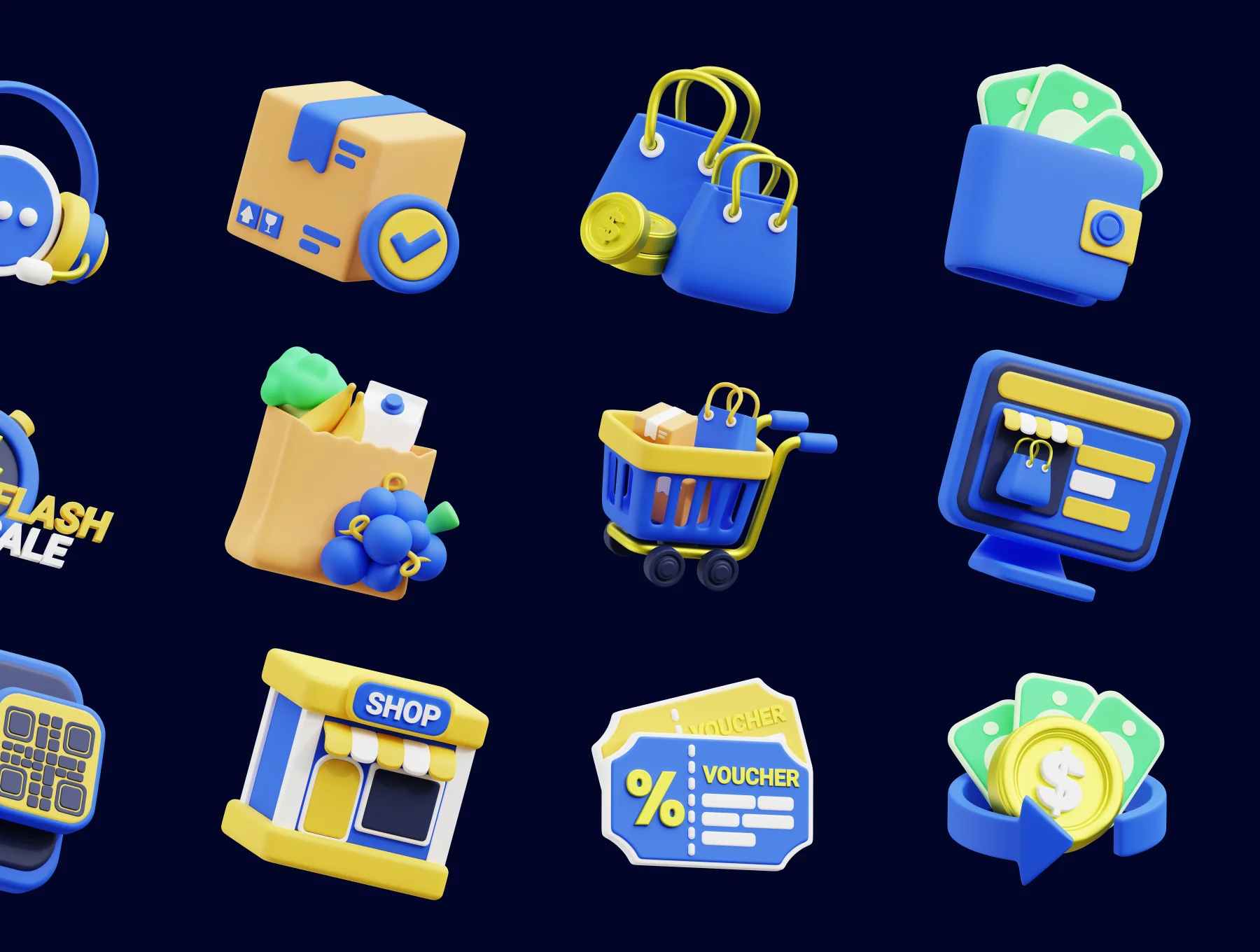 Online Shopping 3D Icon Pack 6