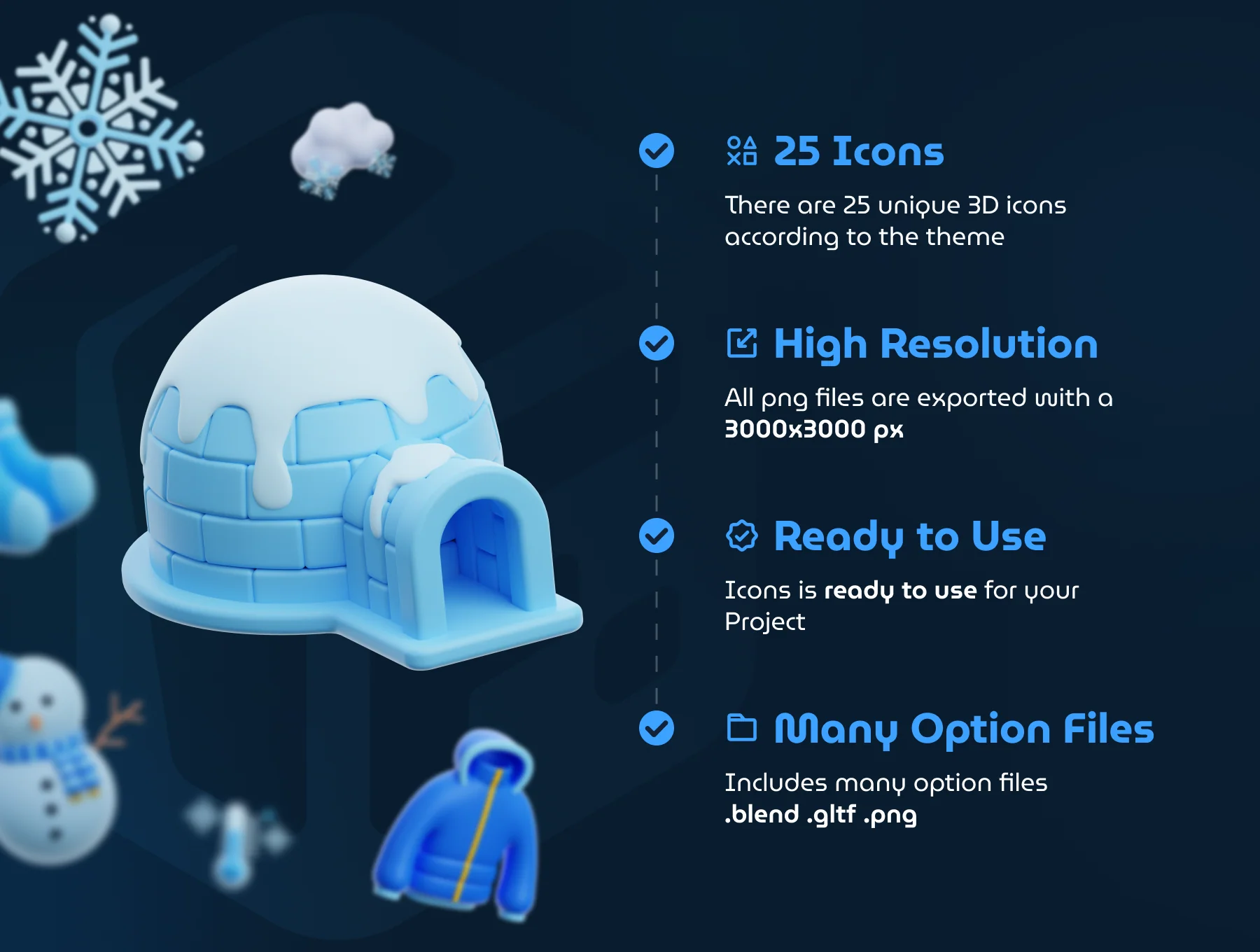 3D Winter Icon Set 3