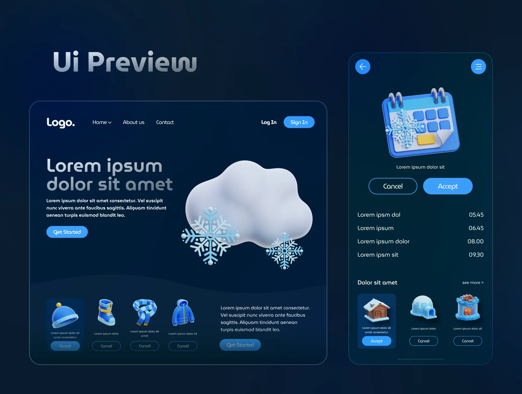 3D Winter Icon Set 5