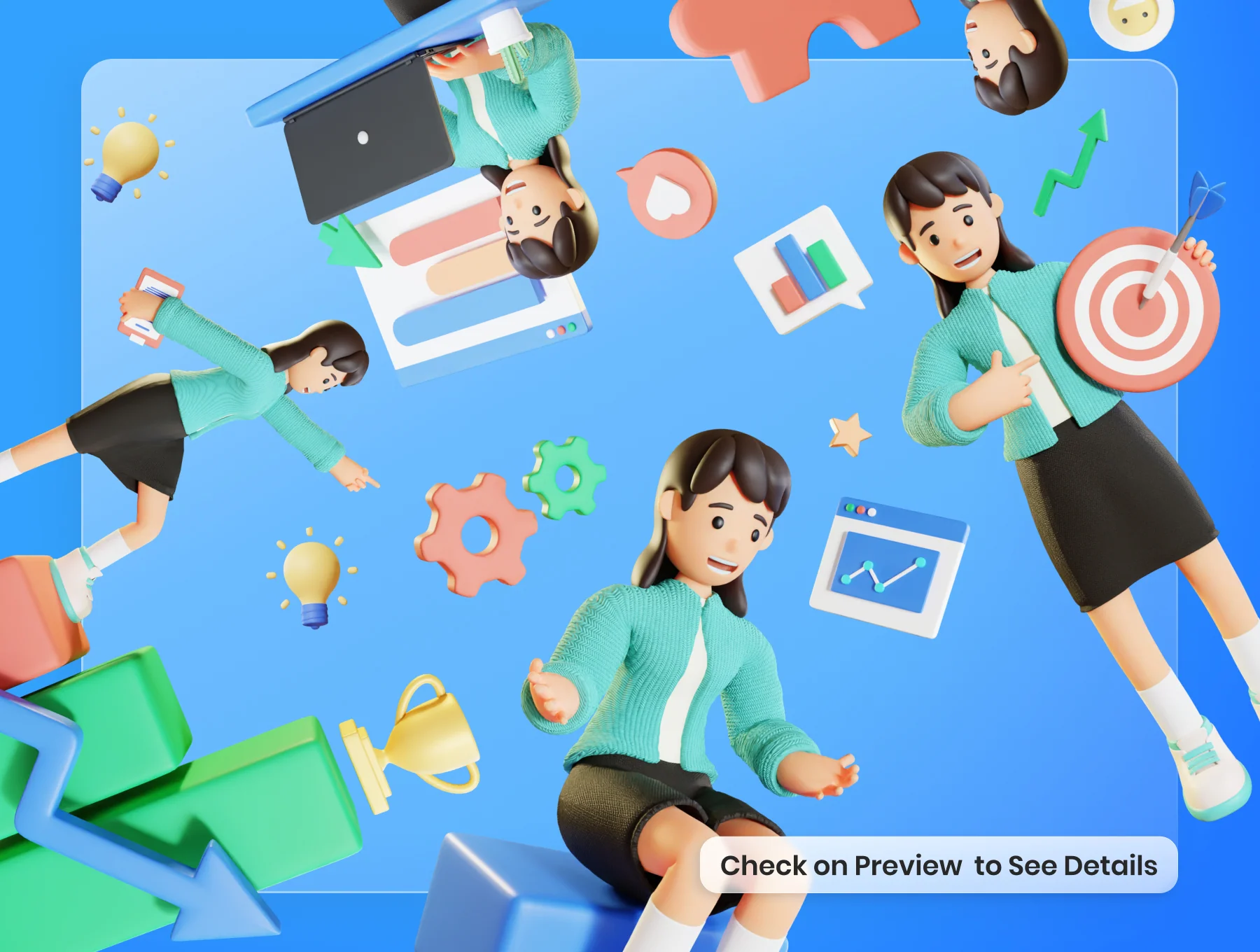 3D Work Activity Illustration Pack 6