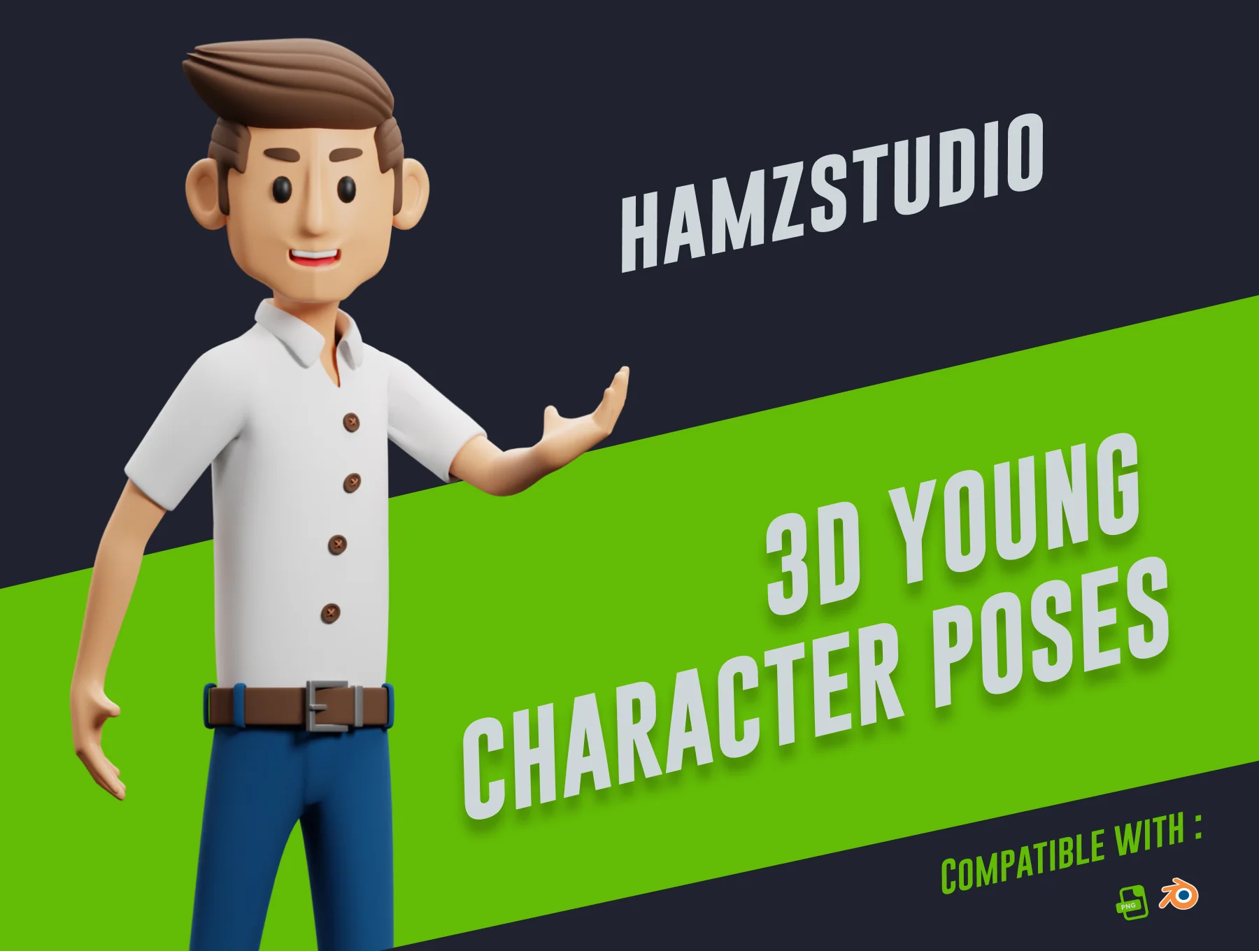3D Young Character Poses