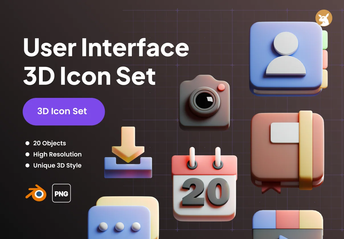 User Interface 3D Icon Set