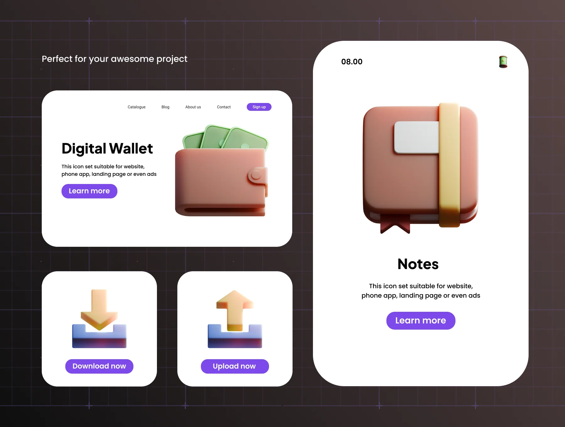User Interface 3D Icon Set 5