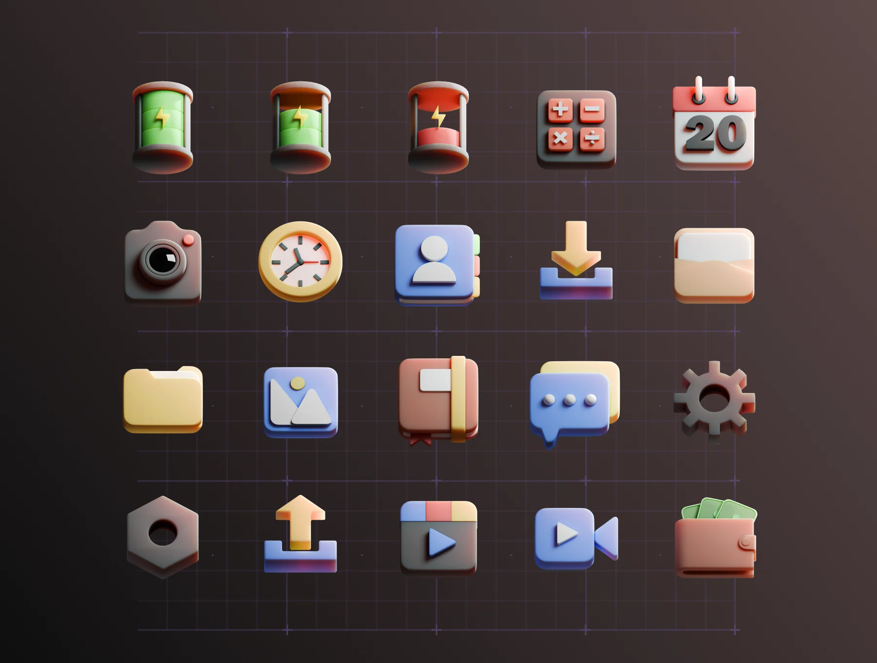 User Interface 3D Icon Set 6