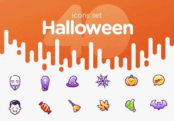 40 Halloween Vector Icons