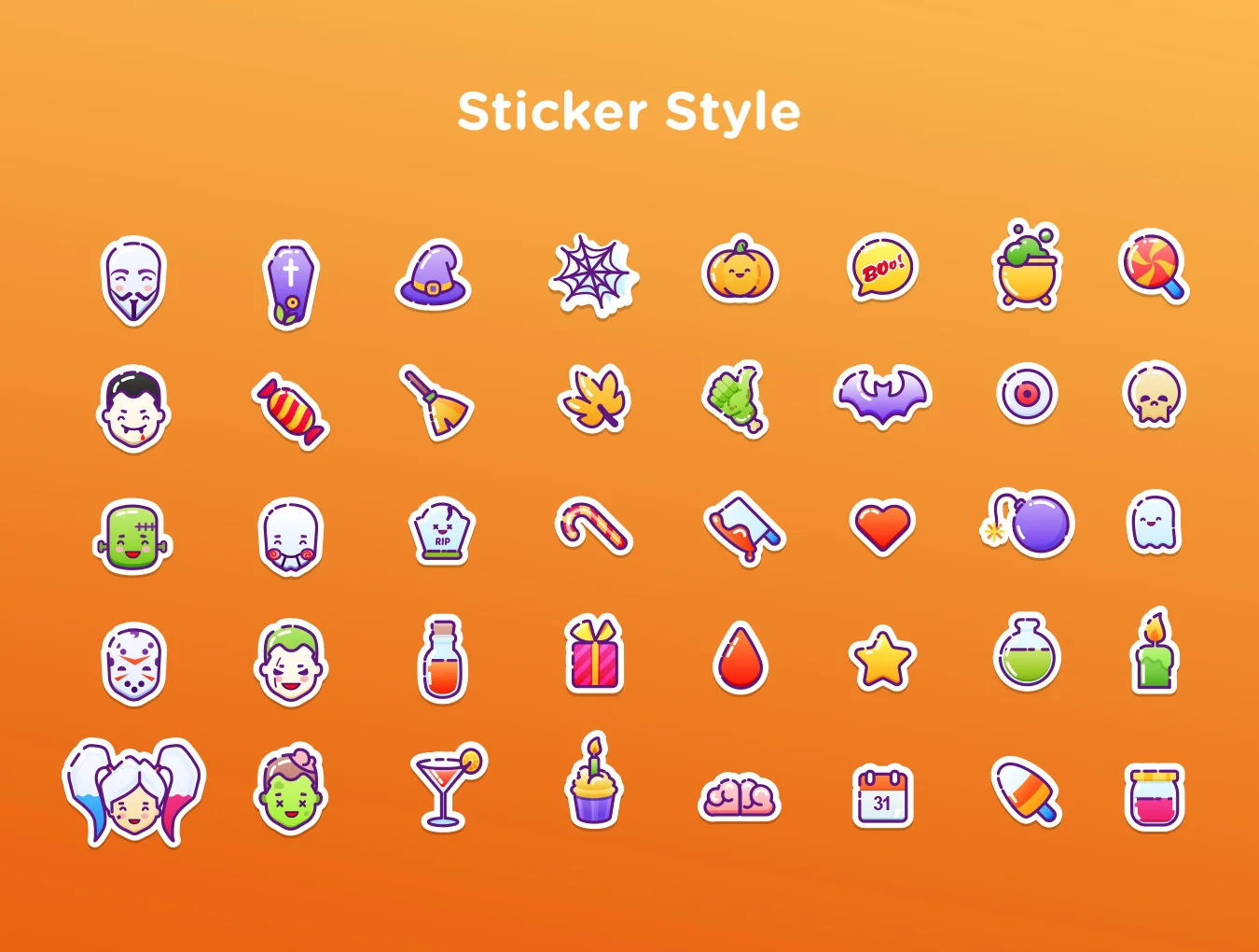 40 Halloween Vector Icons 5