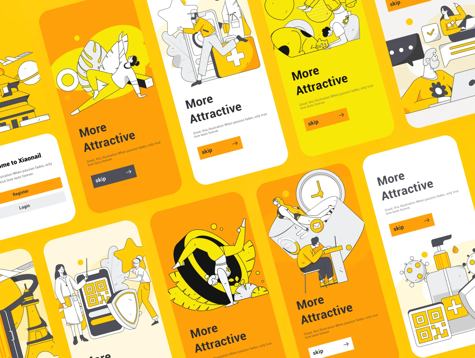 41 line flat vector illustrations 6