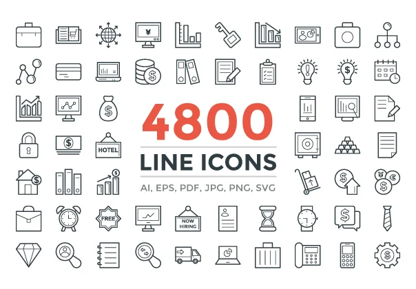 4800 Line Icons