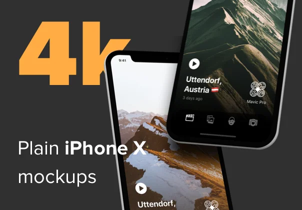 4k Plain iPhone X Mockups