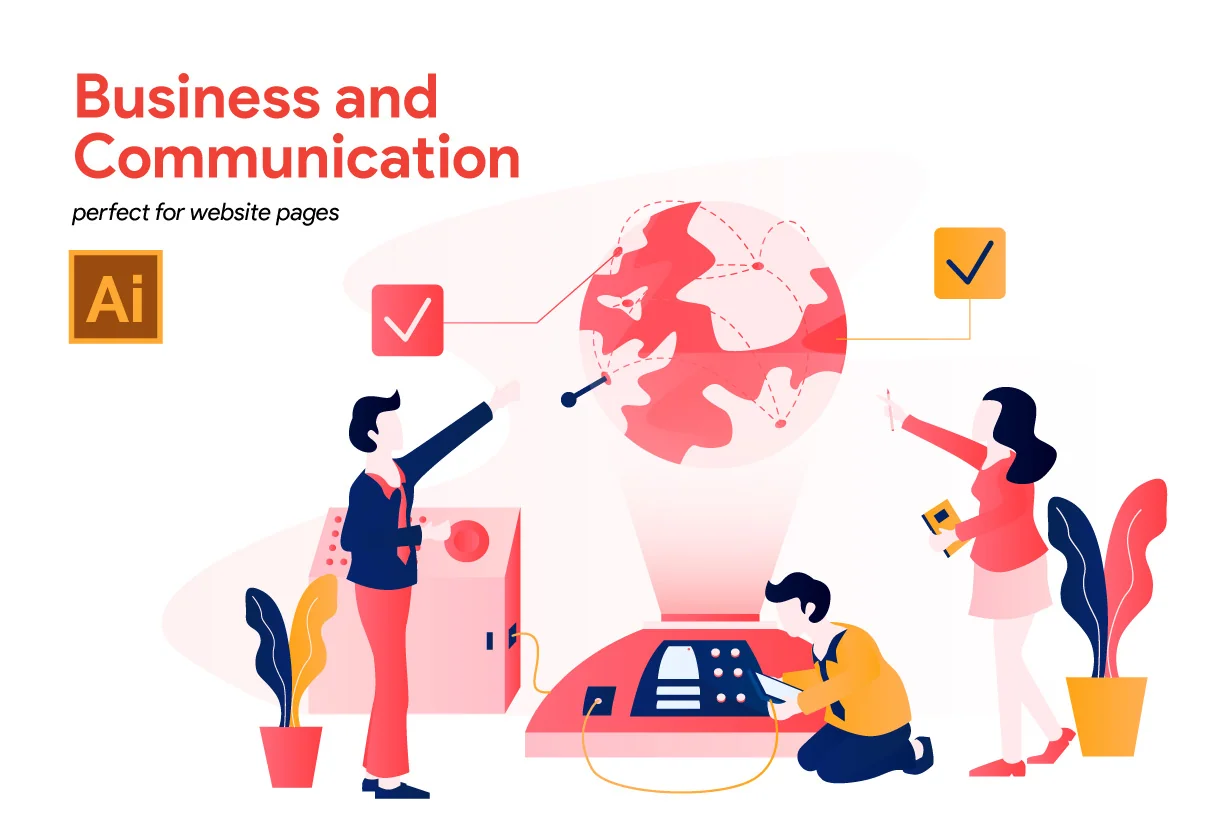 5 Business and Communication Illustration
