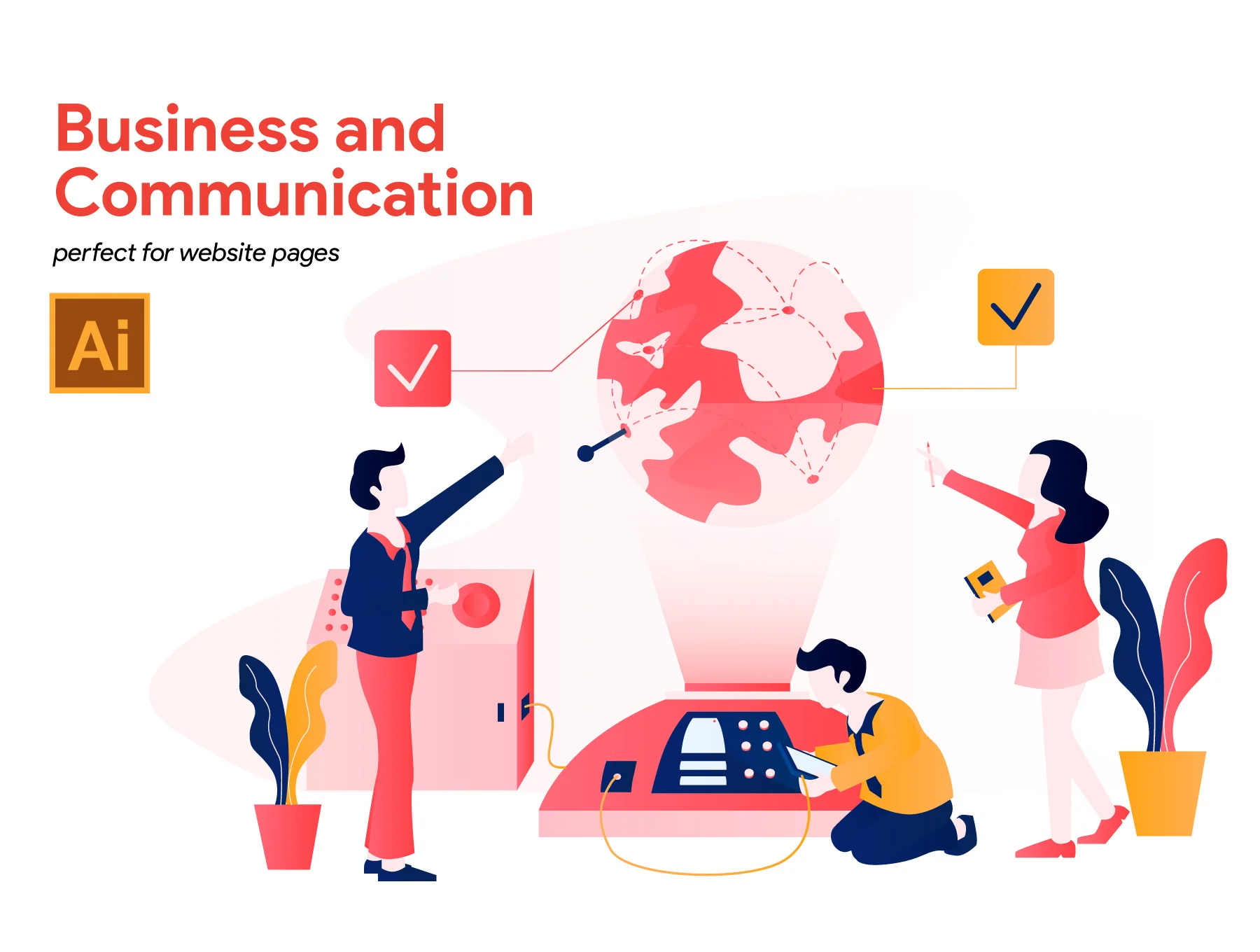 5 Business and Communication Illustration