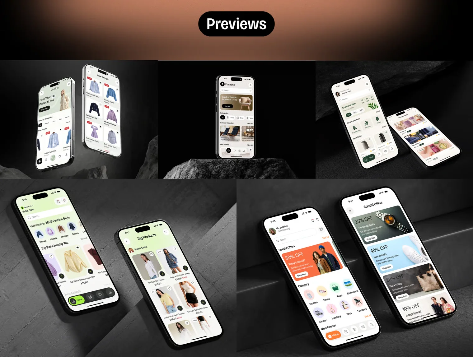 5-in-1 E-commerce Mobile App UI Kit Bundle 8