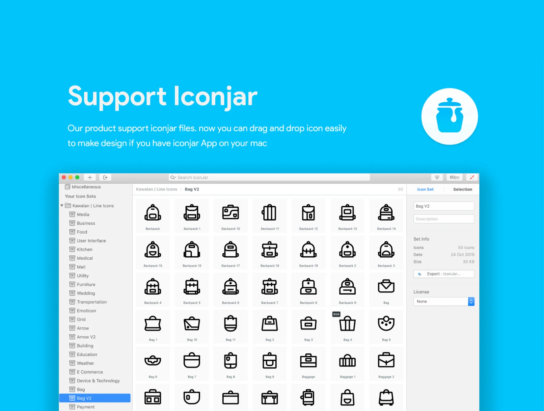 50 Bag Model Line Icon V2 6