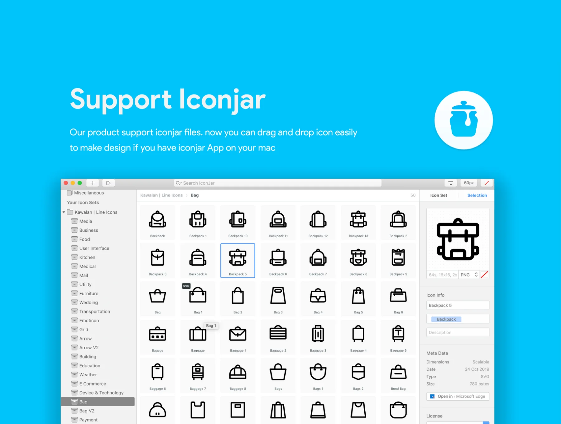 50 Bag Model Line Icon 6