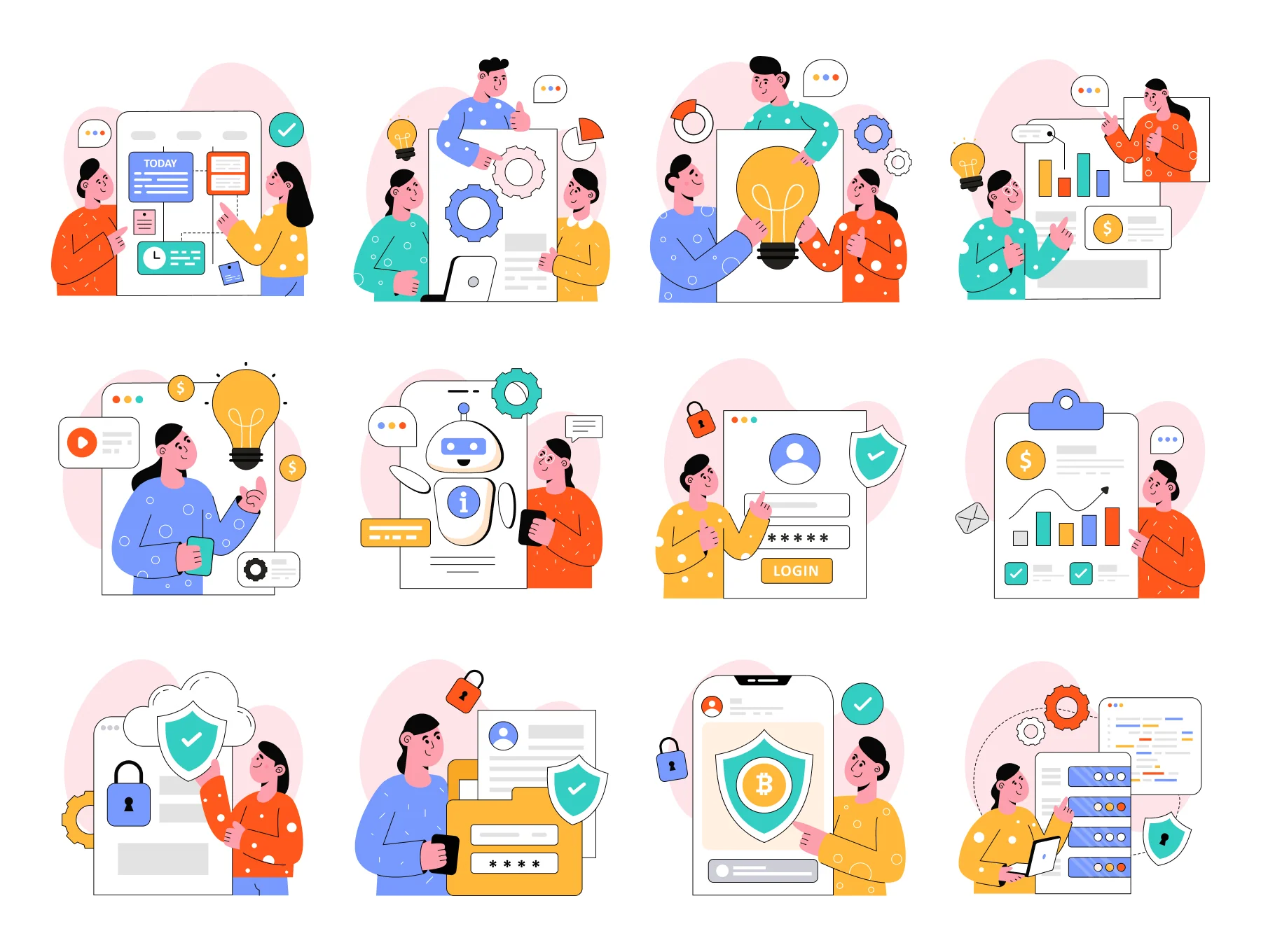 50 Business Activities Illustrations