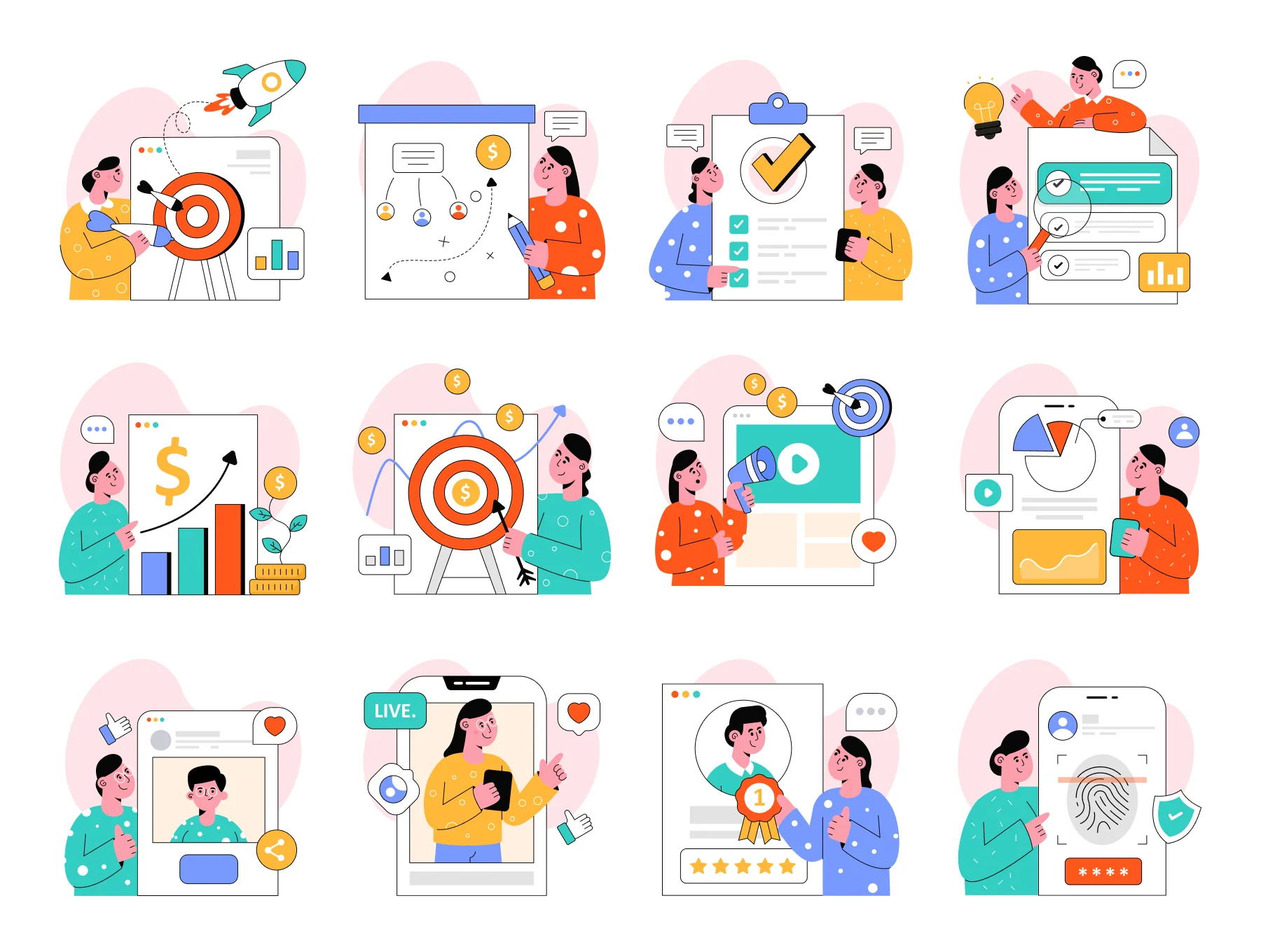 50 Business Activities Illustrations 2