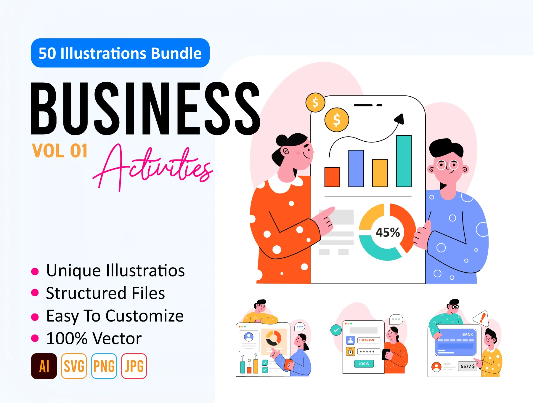 50 Business Activities Illustrations 6