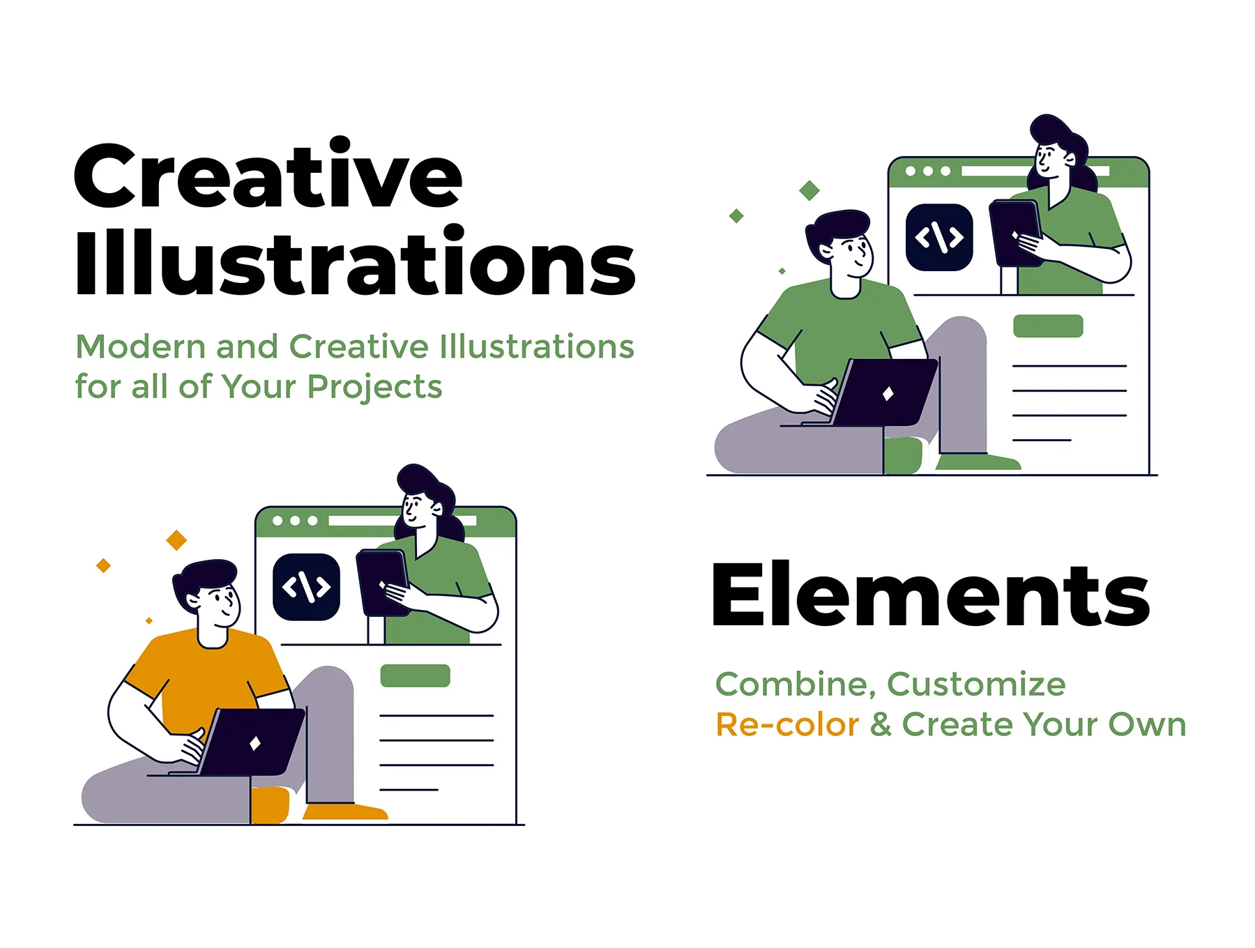 50 Digital Business Activities Illustrations vol.2