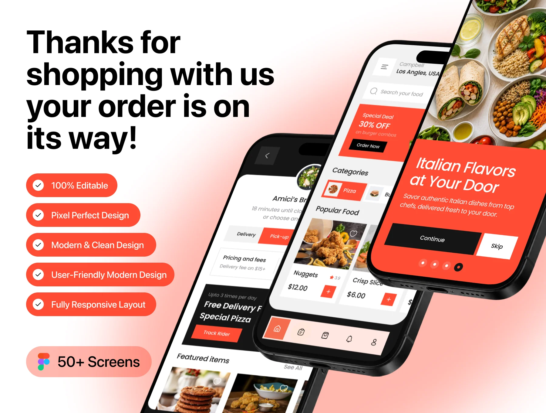 50+ Food Delivery Mobile App UI Kit 6