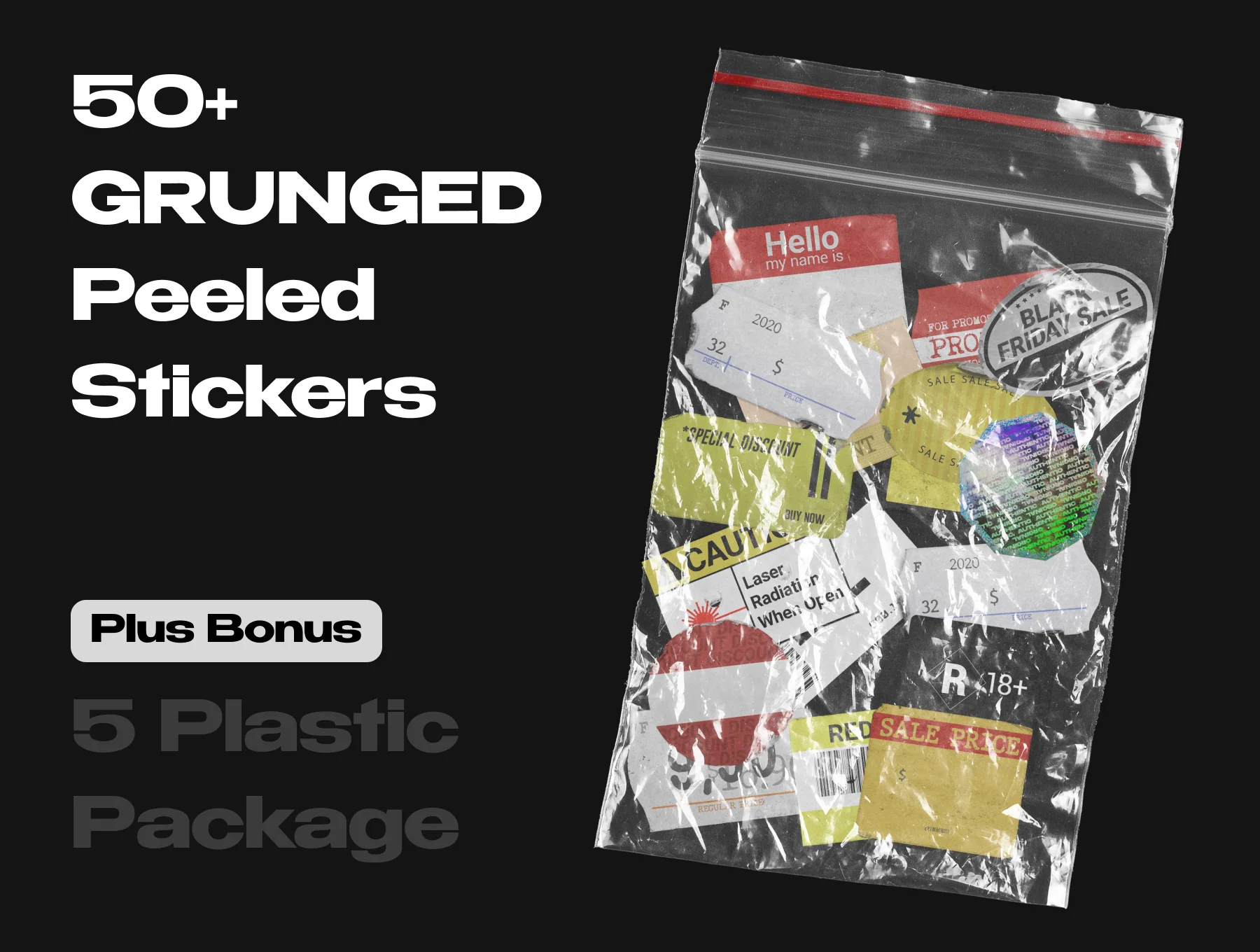 50+ GRUNGED Peeled Stickers 2