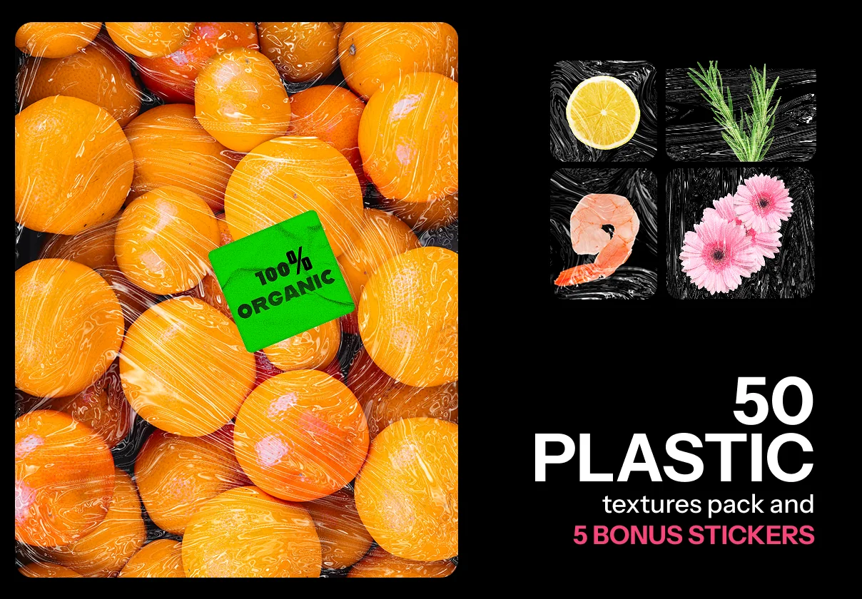 50 Plastic Textures Pack - PNG & PSD Files