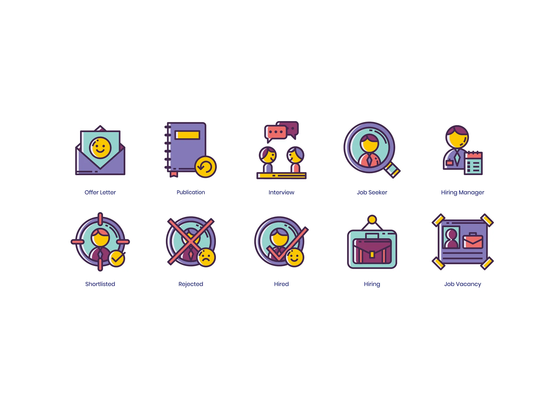 50 Resume Icons | Lilac Series 4