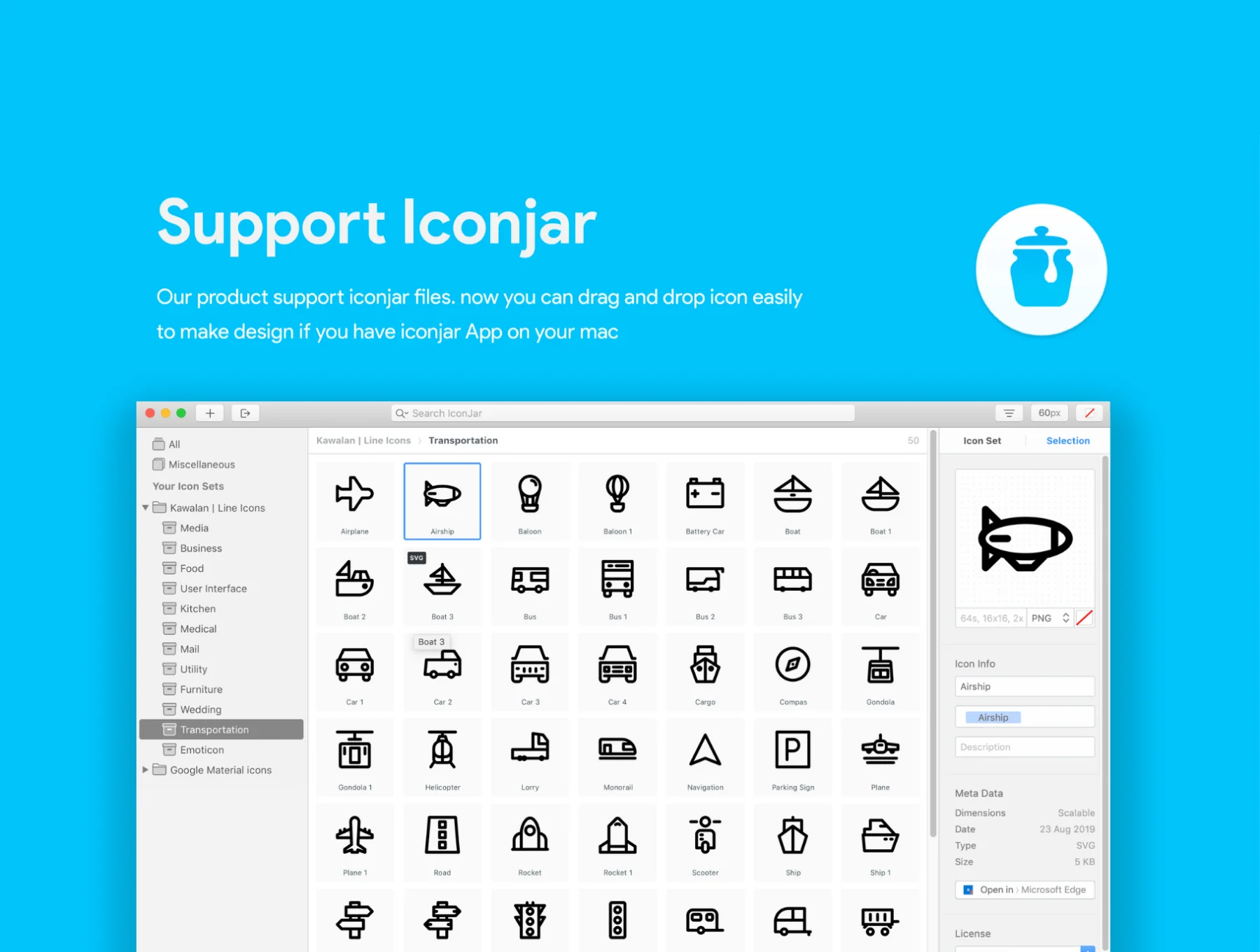 50 Transportation Line Icon 6