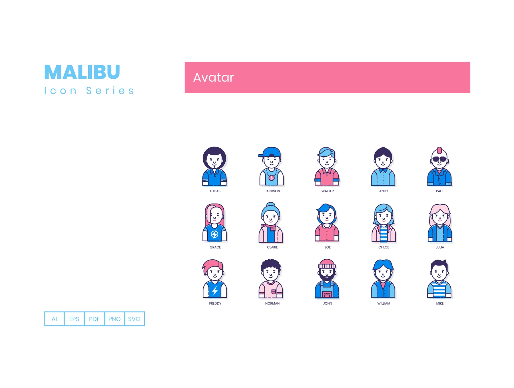 50 Avatar Icons | Malibu Series 3