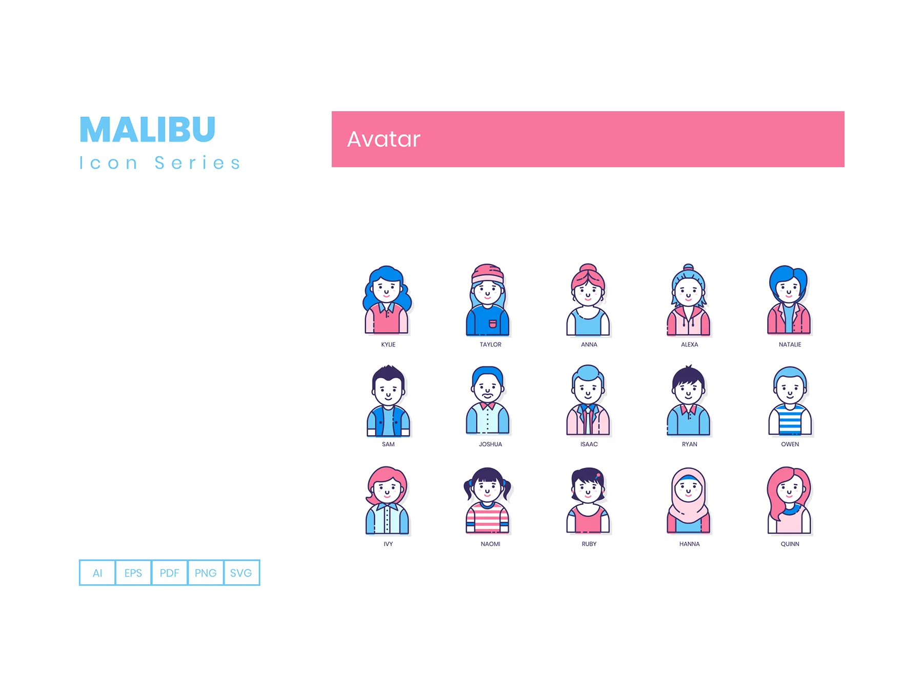50 Avatar Icons | Malibu Series 4